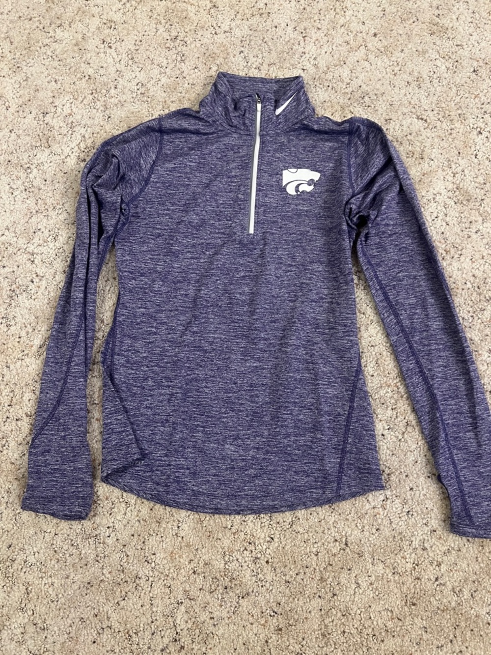 Nike Kansas State Wildcats Heathered Purple Quarter-Zip Pullover size Small